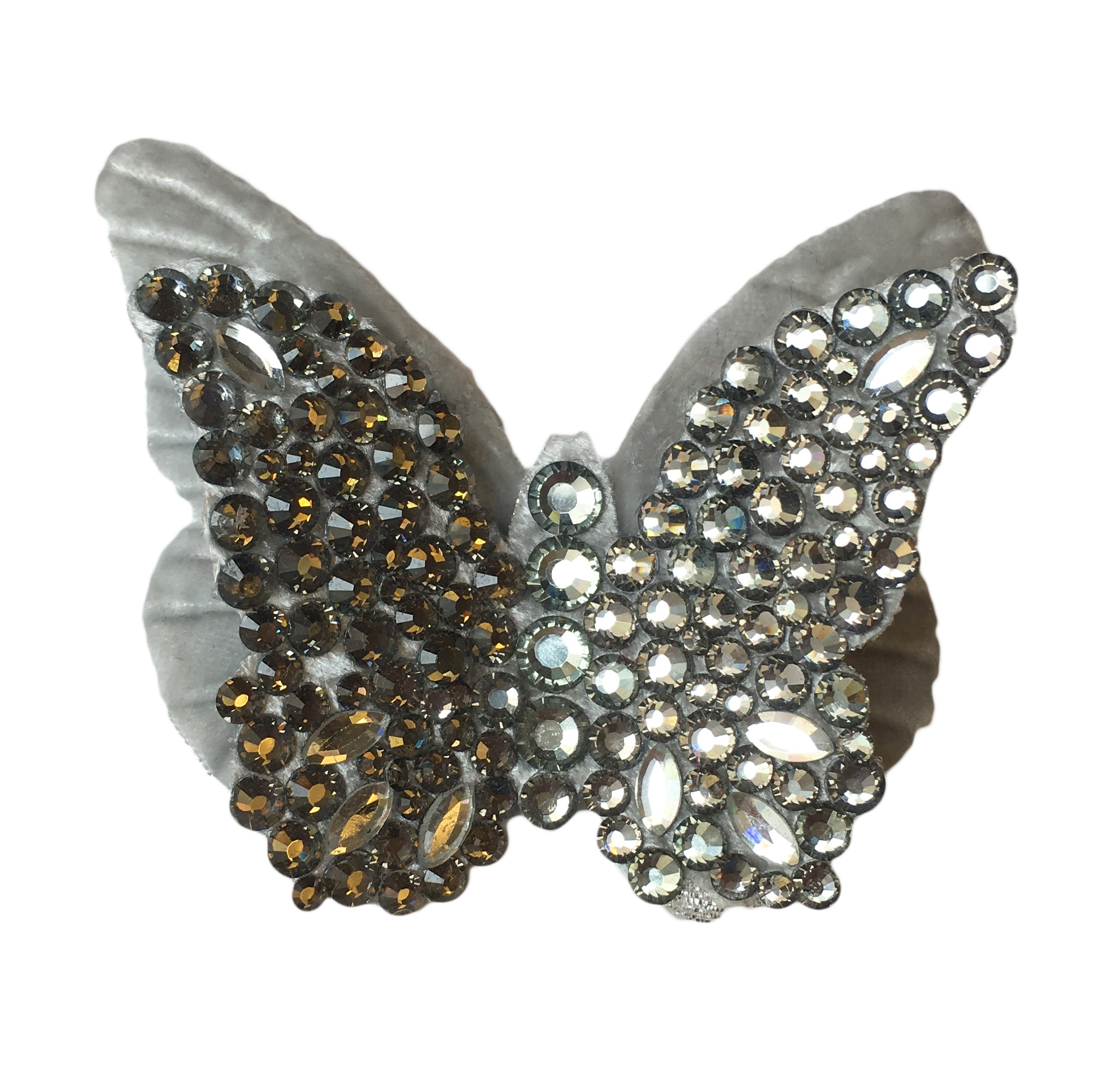 3″ Silver Velvet Rhinestone Butterfly – M&S Schmalberg